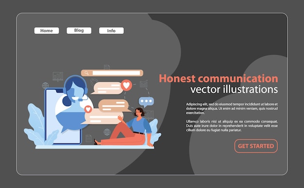 honest communication illustration a customer service representative engaging in transparent and