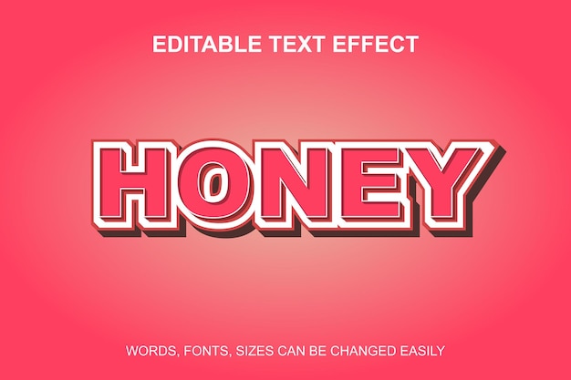 Honey 3d editable text effect