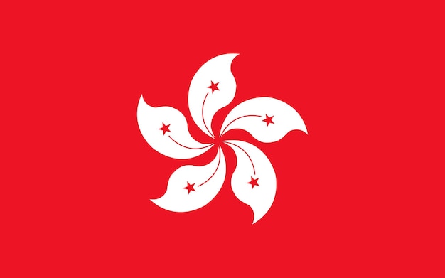 hong kong national flag vector illustration