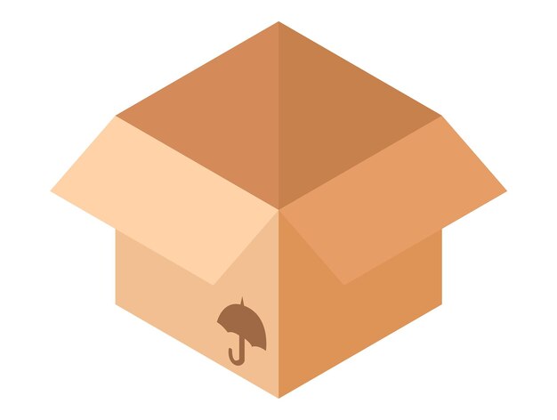 Hộp đóng gói trên nền trắng Isometric