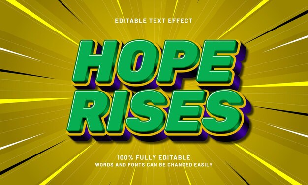 hope rises editable text effects with a play and game theme
