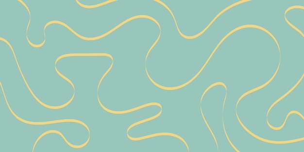 Horizontal background liquid swirl line wavy colorful waves in retro green yellow colors