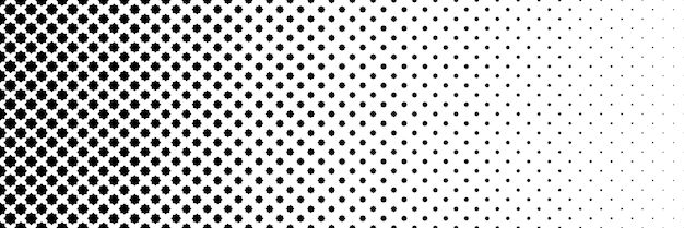 horizontal black halftone of octagon star design for pattern and background