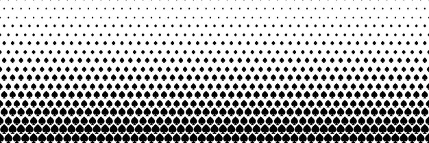 horizontal black halftone of spades icon of playing card design for pattern and background