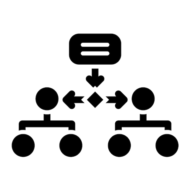 Horizontal Hierarchy Glyph Solid Black Illustration