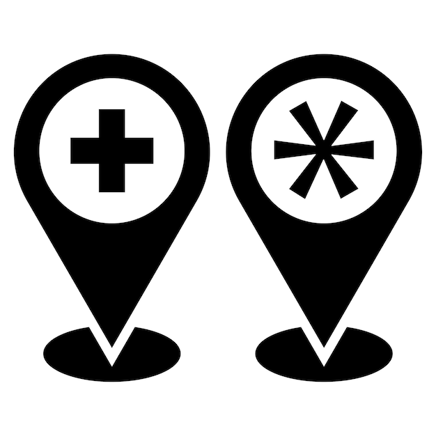 Hospital location map pointer Vector illustration stock image