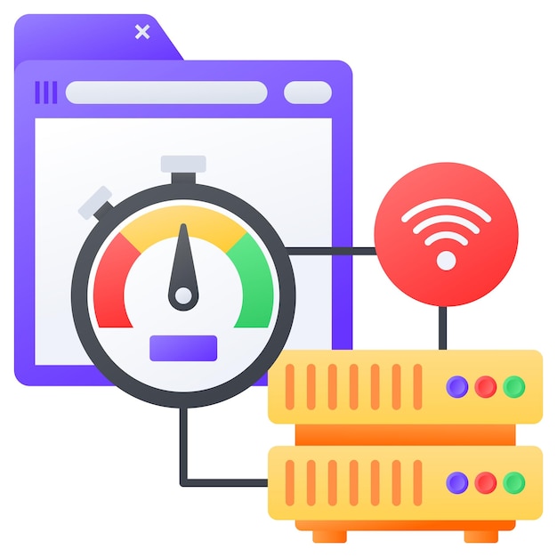 Host Access Control concept View Bandwidth Usage vector color icon design Web hosting service Symb