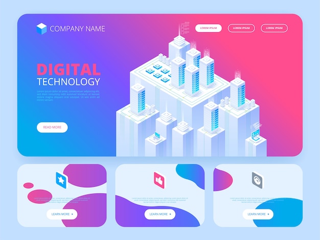 hosting concept with cloud data storage and server room