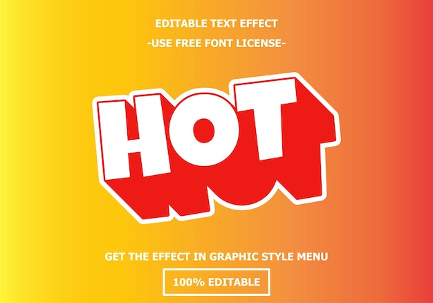 hot 3d editable text effect template style premium free font license vector