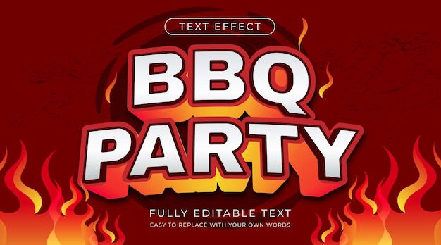 hot bbq editable text effect with flame element