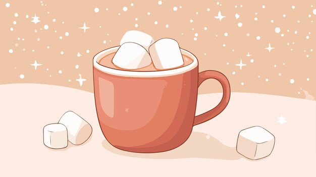 hot cocoa with marshmallows vector illustration suitable for isolation and styling
