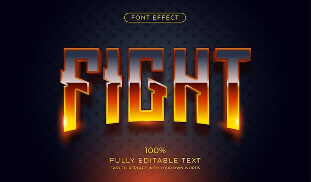 Hot Fight text effect. Editable font style
