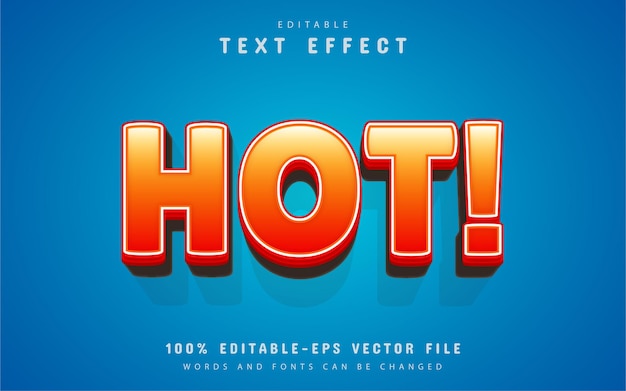 hot text effect cartoon style