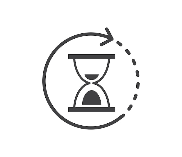 Hourglass icon Sandglass timer isolated on white background Clock Sign Vector illustration