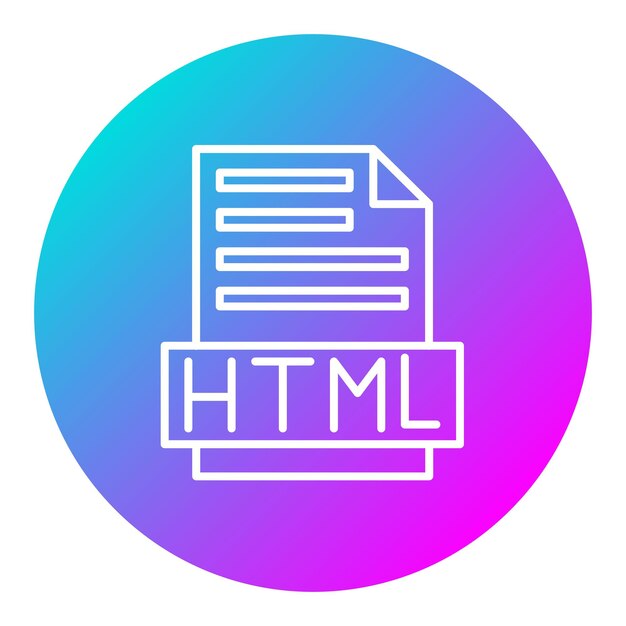 HTML File vector icon Can be used for Coding and Development iconset