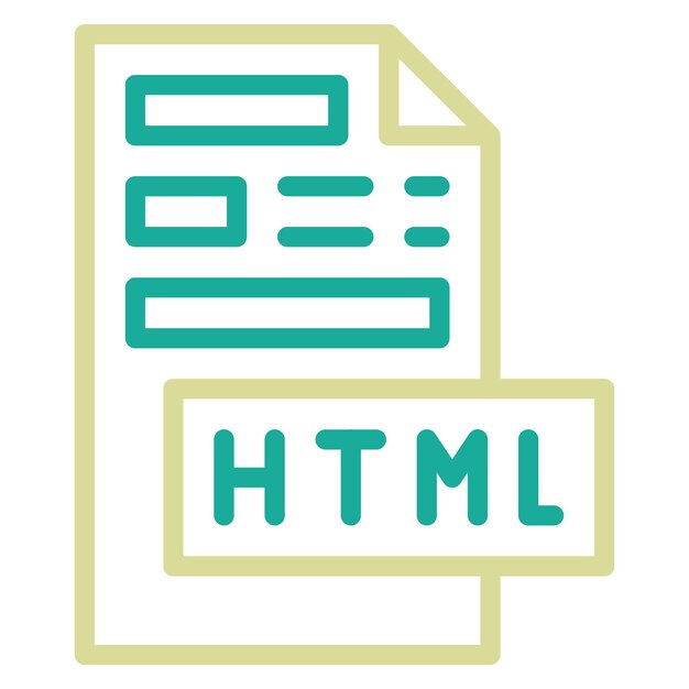 HTML File vector icon illustration of Coding and Development iconset
