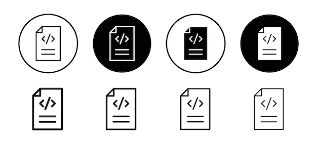 HTML script icon vector set collection for web