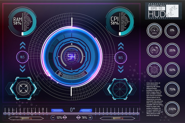 HUD background outer space. 