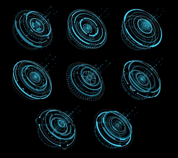 HUD circle futuristic hologram on digital screen