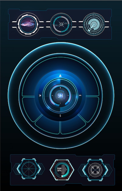 hud elements, graph. head-up display elements