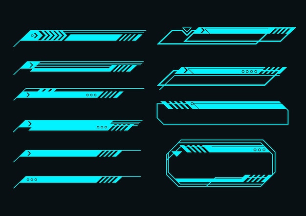 HUD futuristic style callout titles Scifi HUD dashboard display virtual reality elements pack