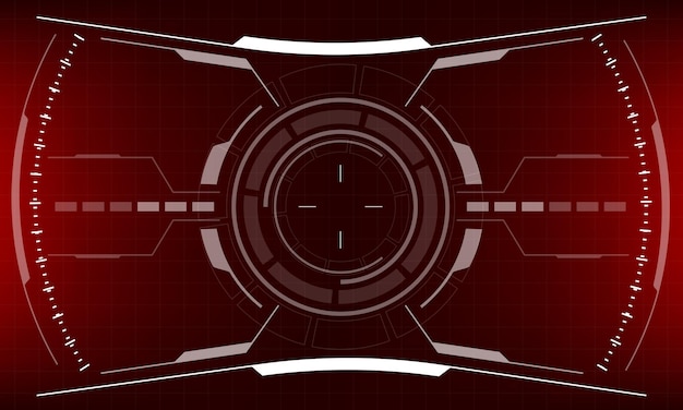 hud scifi interface screen red danger design virtual reality futuristic technology display vector