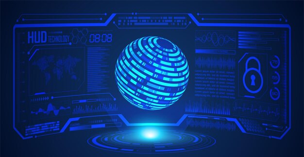 hud world digital technology hologram