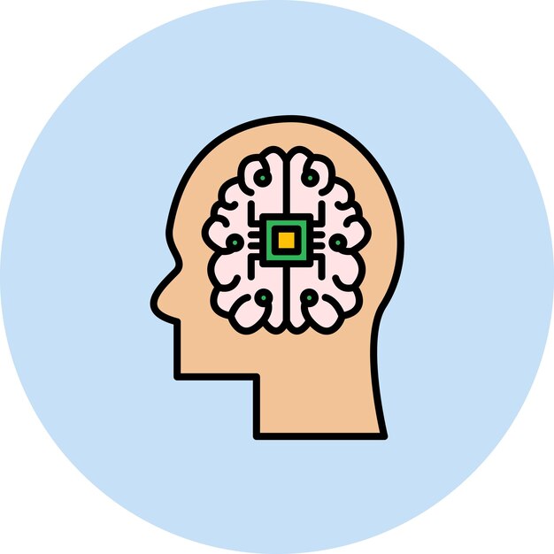 Human Brain Flat Illustration
