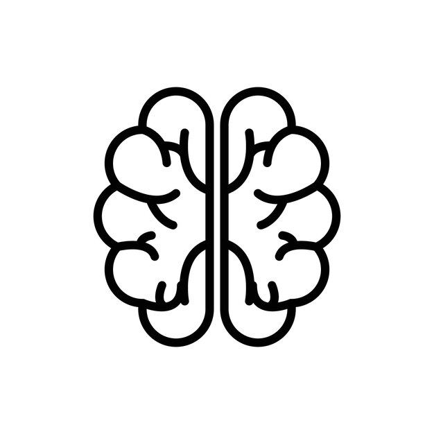 Human brain icon logo sign set vector outline