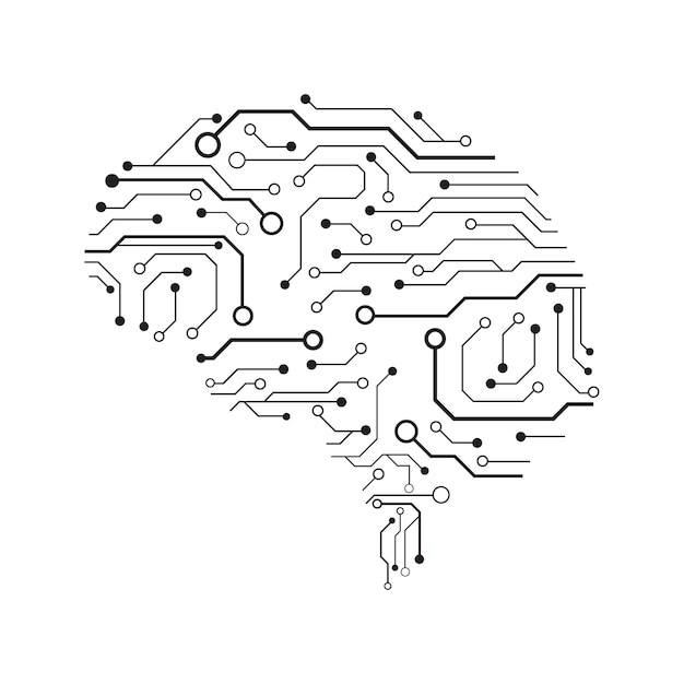human brain vector Brain technology logo or modern icon