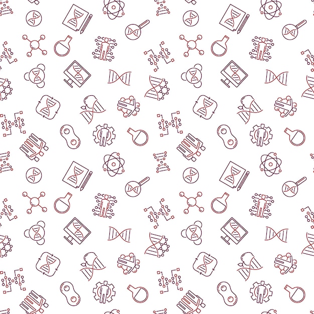 Human Cloning vector outline seamless pattern