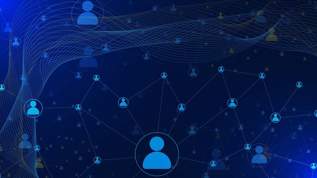 human connection for social network and digital communication technology concept background