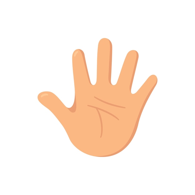 human hand. the palm is like a sense organ. part of the body. the organ of touch. vector illustration isolated on white background in hand drawn style.