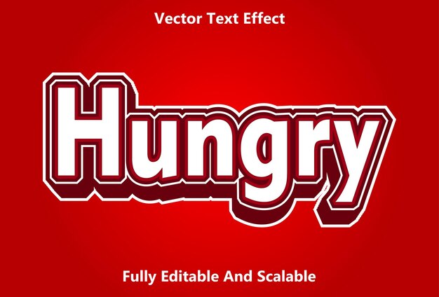 Hungry text effect with red color editable