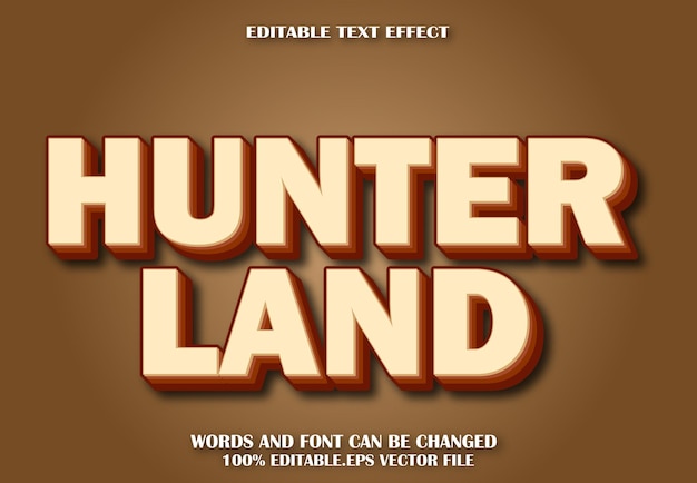 Hunter Land Editable Text Effect Cartoon Style