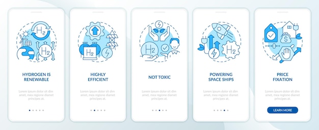 Hydrogen benefits blue onboarding mobile app screen