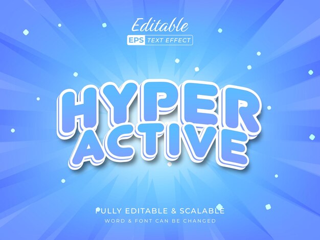 hyper active 3d text effect