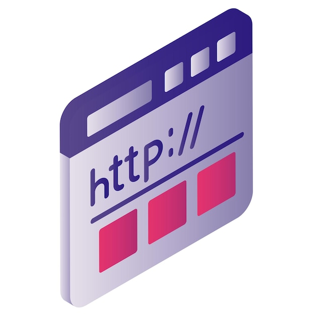hypertext transfer protocol isometric concept http data communication for world wide web vector
