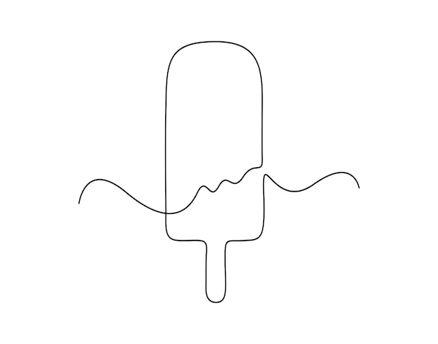 ice cream continuous one line drawing vector illustration