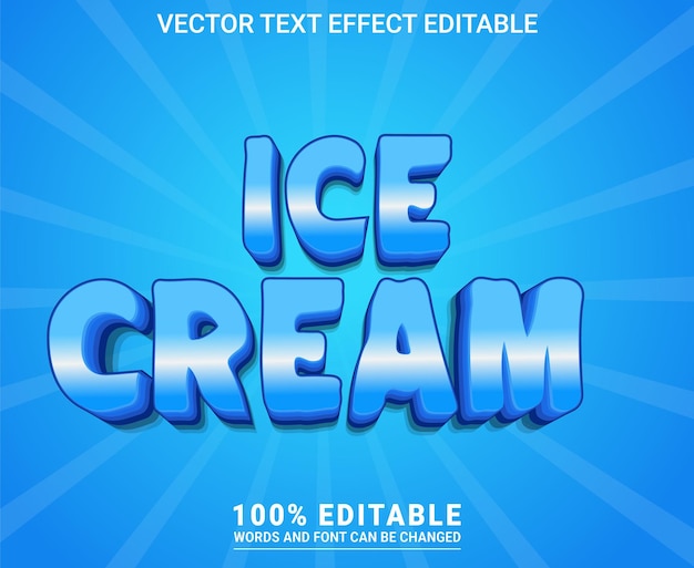 Ice Cream Text Effect Editable Vector