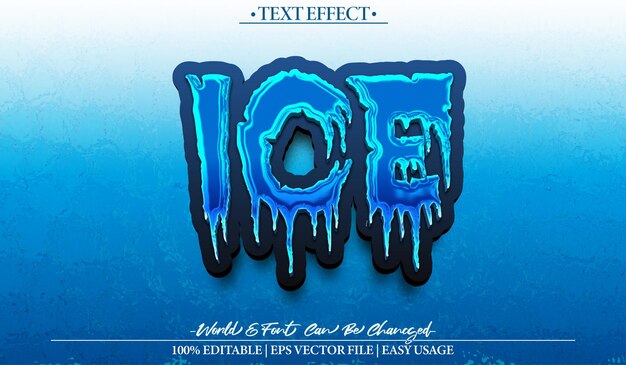 ice vector text effect editable alphabet melt frost cold fresh winter