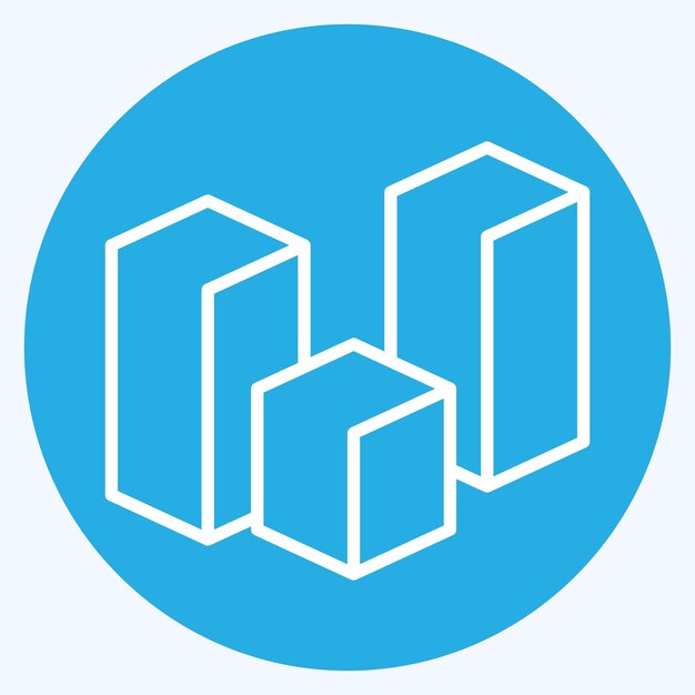 Icon 3D Visualication related to 3D Visualization symbol blue eyes style simple design