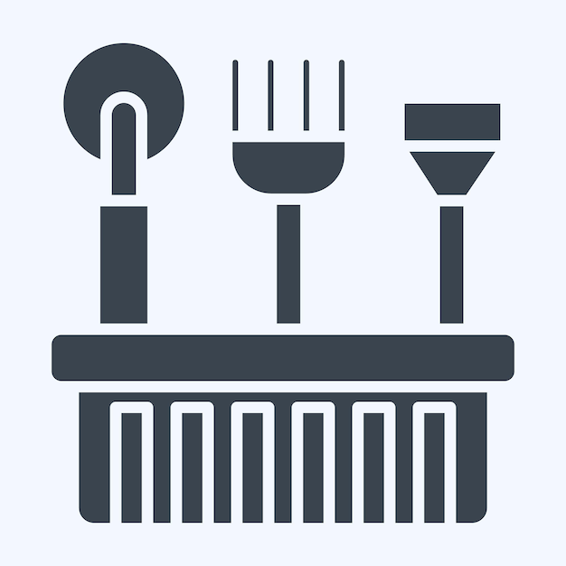 icon beekeeper tool related to apiary symbol glyph style simple design editable