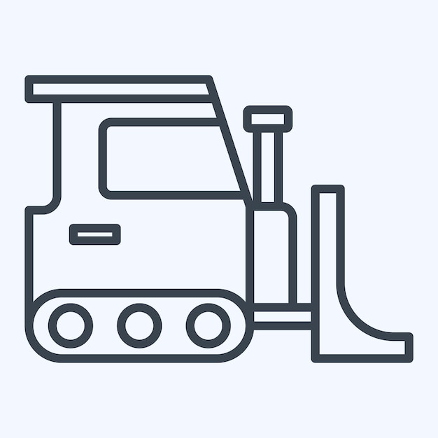 icon bulldozer related to building material symbol line style simple design editable