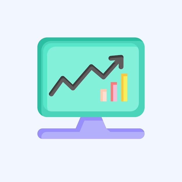 Icon Business Analytics related to Machine Learning symbol flat style editable