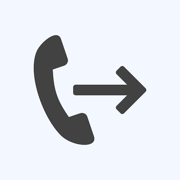 icon call forwarding suitable for mobile apps symbol glyph style design editable