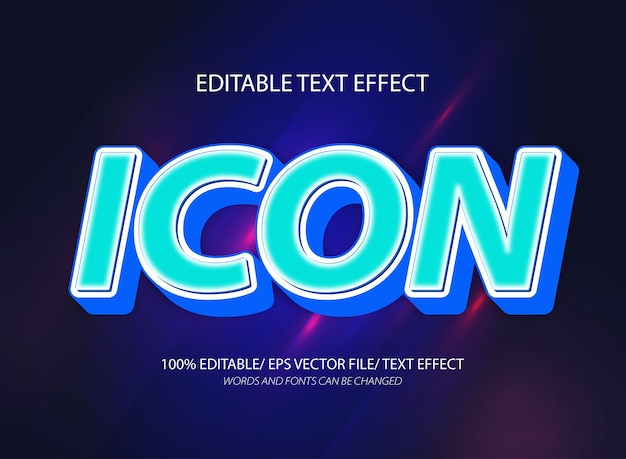Icon editable text effect and editable text style