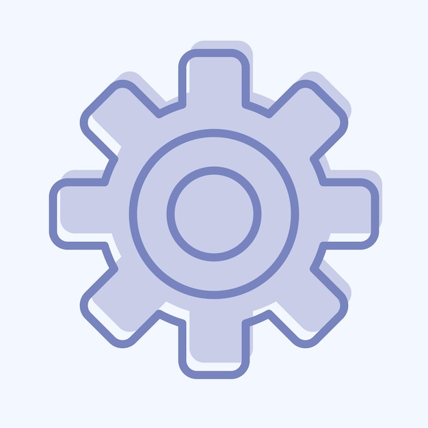 Icon Gear related to Car Service symbol Two Tone Style editable
