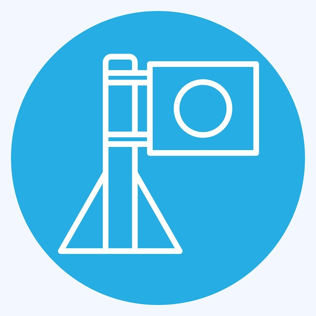 Icon Japan Flag related to Ninja symbol blue eyes style simple illustration