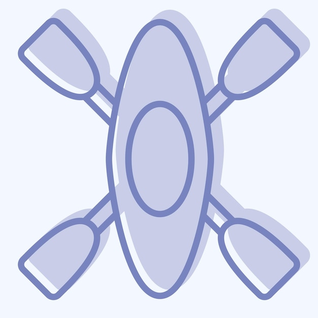 Icon Kayak related to War Military symbol two tone style simple illustration